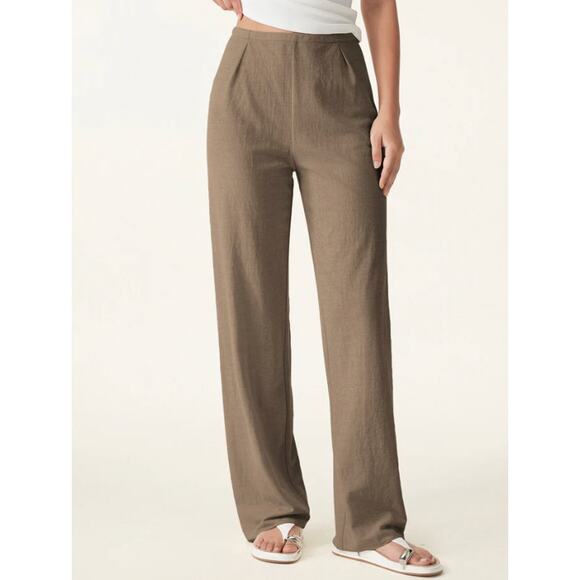 OGL Wrinkle-resistant Cotton-linen Mid Rise Straight Leg Pant NWT SIZE M - Picture 2 of 4